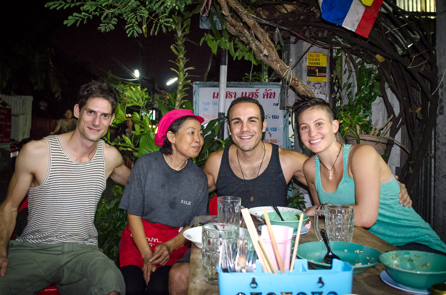 Our last dinner at the restaurant in the garage where she makes the best green curry in Chiang Mai.