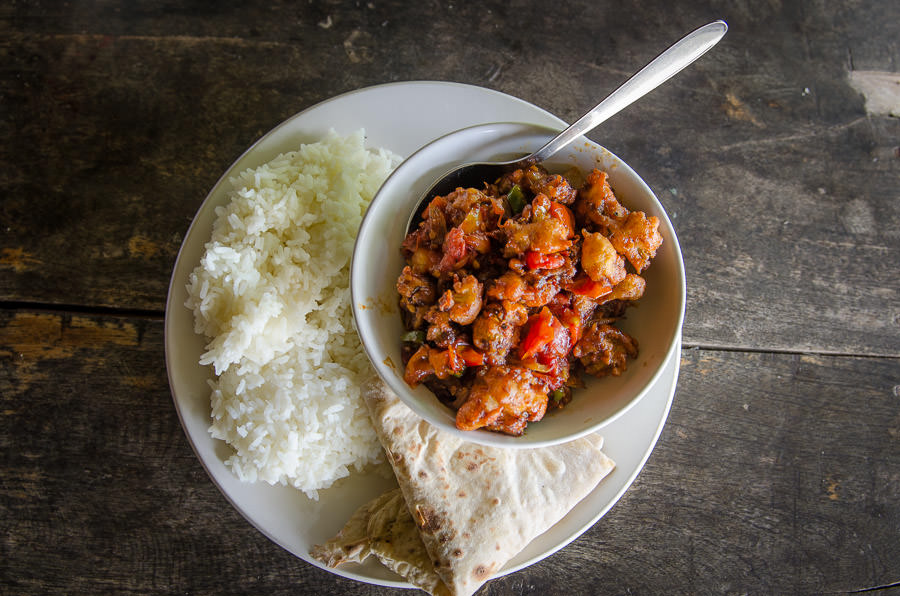 A plate of traditional south indian food.